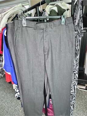 Bernard Zins Paris Men’sGray Dress/Suit Pants - Classic Straight Leg